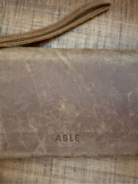 Able Brown Leather Wristlet Wallet